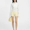 The pleated knit shorts